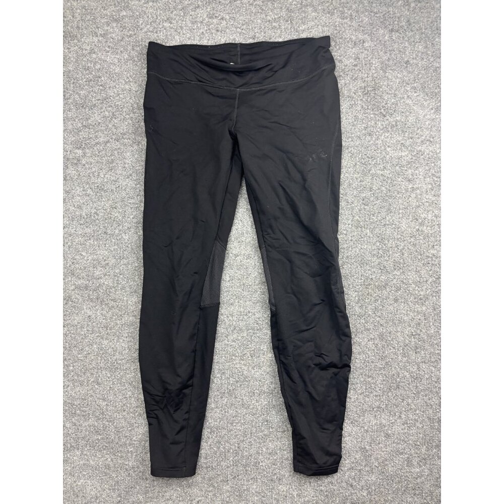 Patagonia Leggings Womens Large Black Running Compression Mesh Panels Reflective